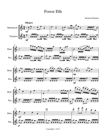 Free Sheet Music Forest Elves