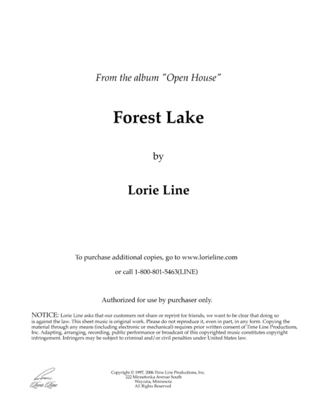 Free Sheet Music Forest Lake