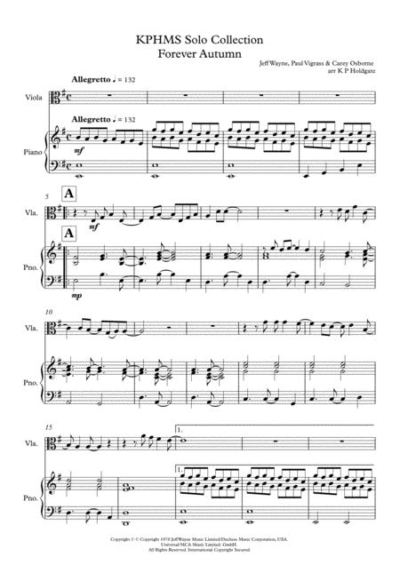 Free Sheet Music Forever Autumn Solo For Viola Piano In G Major