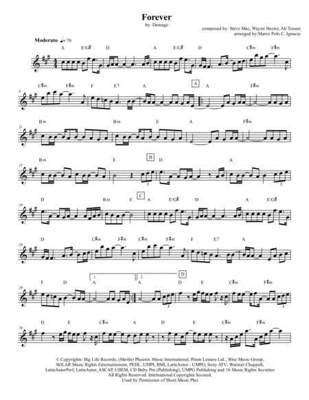 Forever Lead Sheet Damage Sheet Music