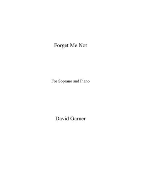 Forget Me Not Sheet Music