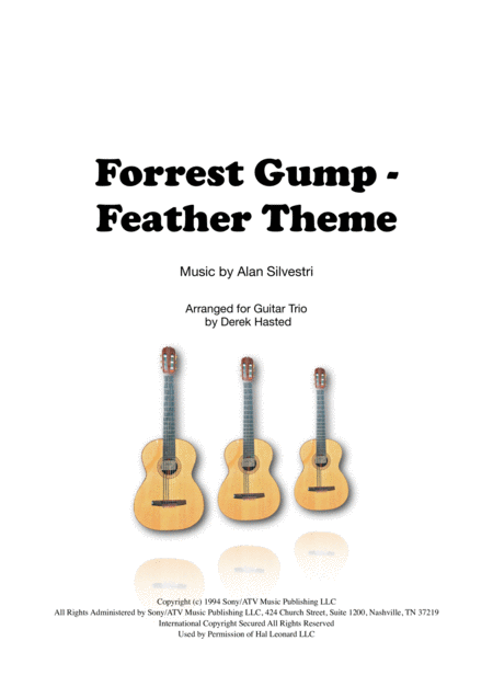 Forrest Gump Feather Theme For 3 Guitars Large Ensemble Sheet Music