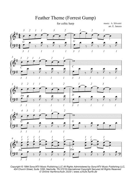 Forrest Gump For Solo Harp Feather Theme Sheet Music