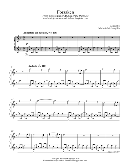 Free Sheet Music Forsaken