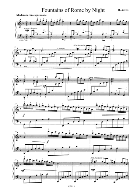 Fountains Of Rome By Night Sheet Music