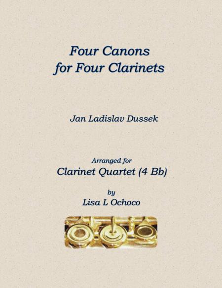 Free Sheet Music Four Canons For Four Clarinets 4 Bb