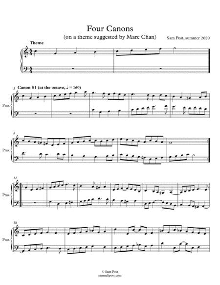 Free Sheet Music Four Canons On A Theme From Marc Chan Op 61