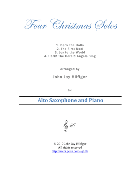 Four Christmas Solos For Alto Saxophone Sheet Music