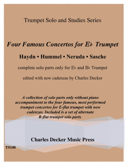 Four Famous Concertos For E Flat Trumpet By Haydn Hummel Neruda Sasche Eb Bb Solo Parts Only Sheet Music