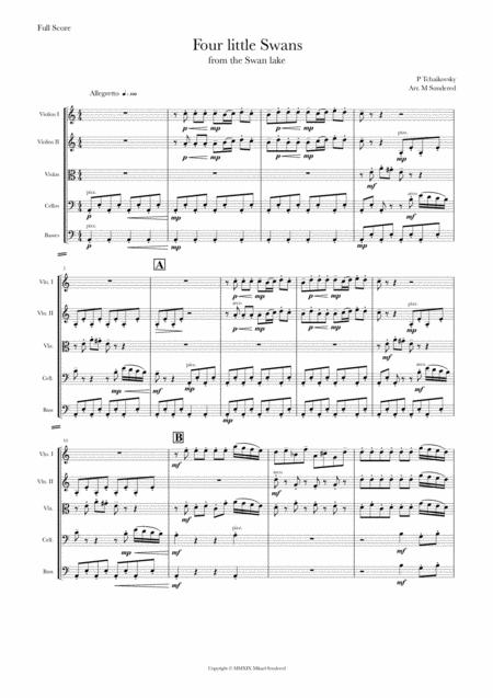 Free Sheet Music Four Little Swans P Tchaikovsky
