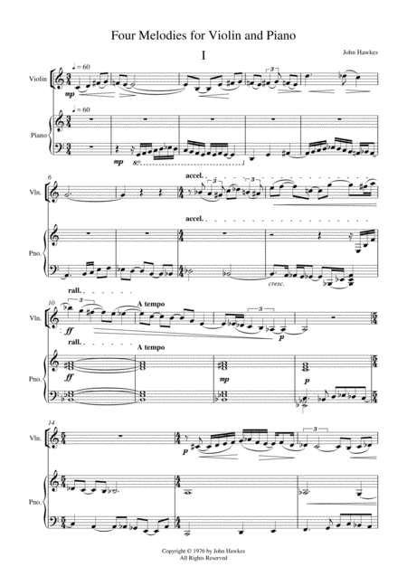 Free Sheet Music Four Melodies For Violin And Piano