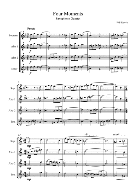 Free Sheet Music Four Moments