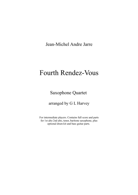 Fourth Rendez Vous Saxophone Quartet Sheet Music