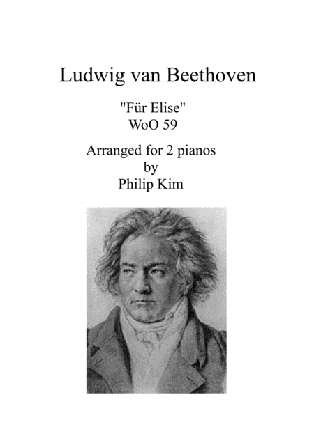 Fr Elise For 2 Pianos By Beethoven Sheet Music