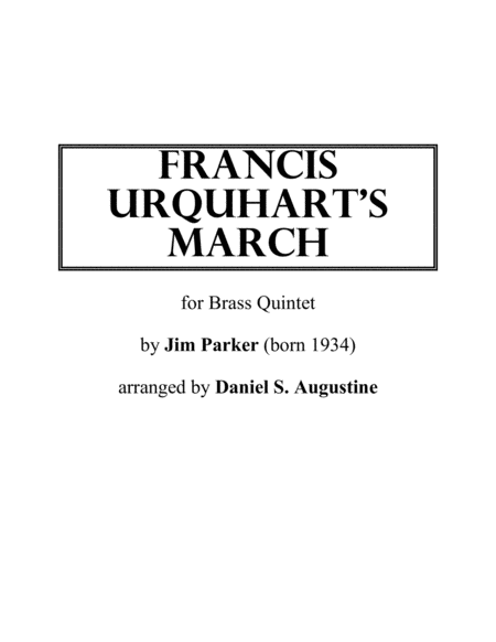 Free Sheet Music Francis Urquharts March