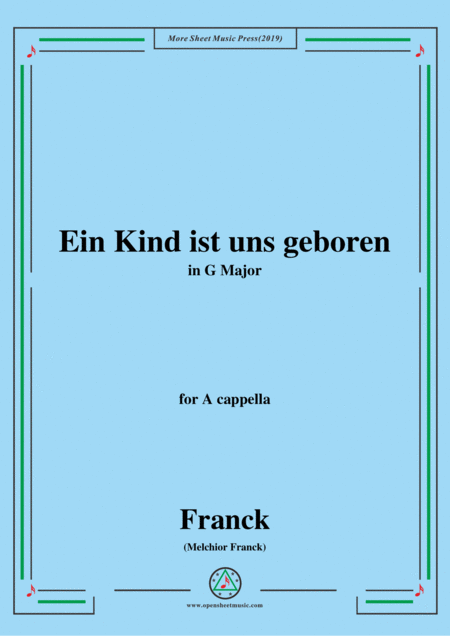 Franck Ein Kind Ist Uns Geboren In G Major For A Cappella Sheet Music