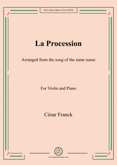 Free Sheet Music Franck La Procession For Violin And Piano