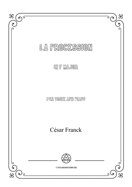 Free Sheet Music Franck La Procession In F Major For Voice And Piano