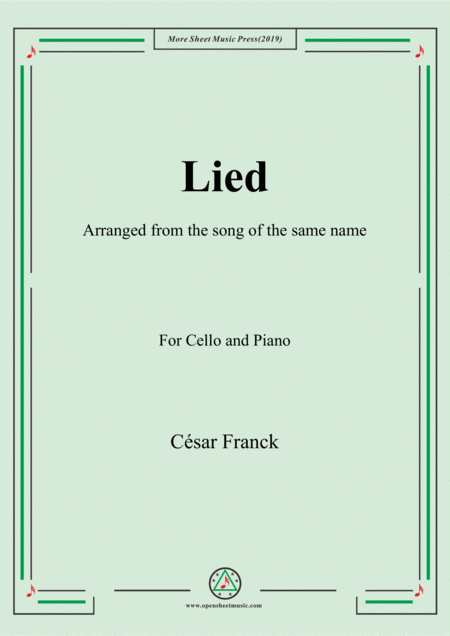 Franck Lied For Cello And Piano Sheet Music