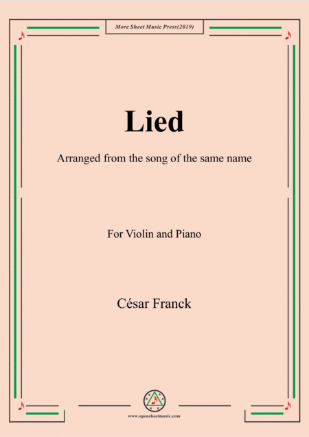 Free Sheet Music Franck Lied For Violin And Piano