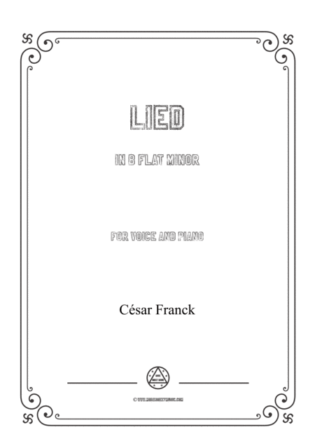 Free Sheet Music Franck Lied In B Flat Minor For Voice And Piano