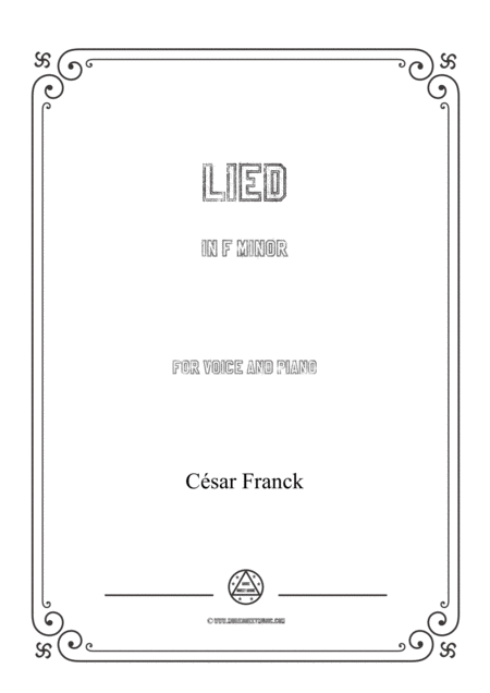 Free Sheet Music Franck Lied In F Minor For Voice And Piano