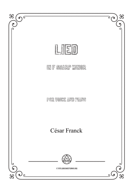 Franck Lied In F Sharp Minor For Voice And Piano Sheet Music