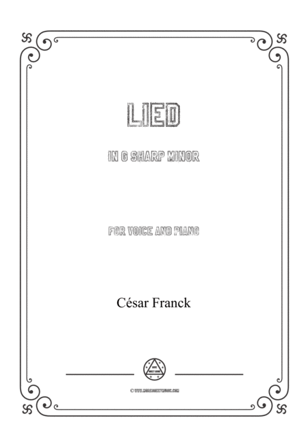 Franck Lied In G Sharp Minor For Voice And Piano Sheet Music