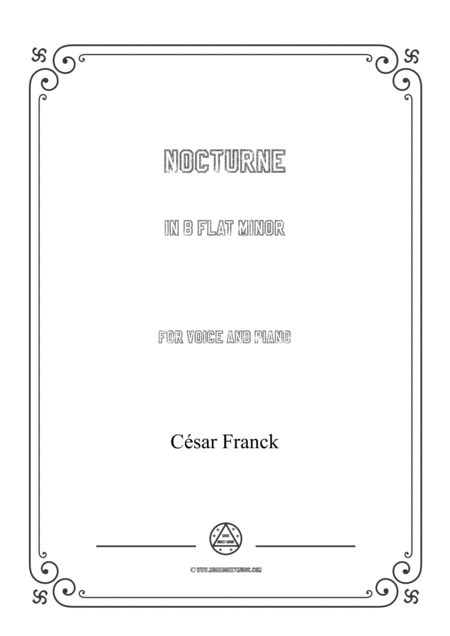 Free Sheet Music Franck Nocturne In B Flat Minor For Voice And Piano