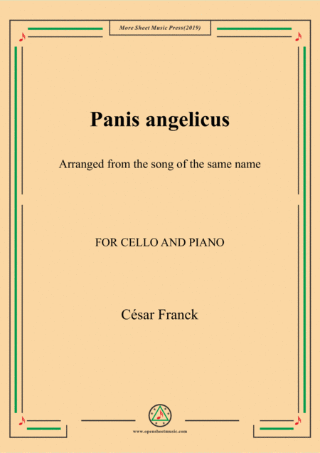 Franck Panis Angelicus For Cello And Piano Sheet Music