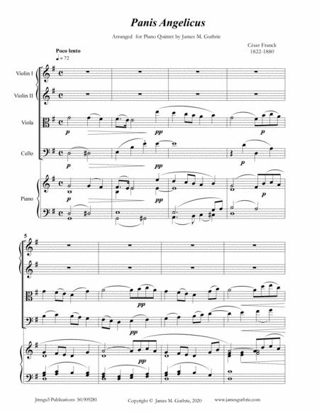 Franck Panis Angelicus For Piano Quintet Sheet Music