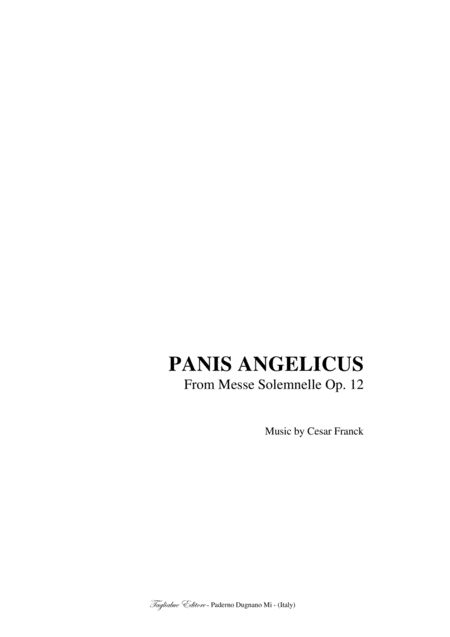 Franck Panis Angelicus For Soprano Tenor And Organ Sheet Music