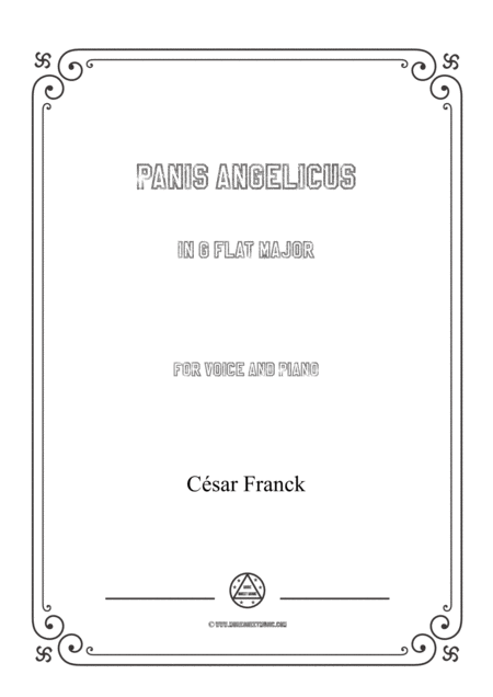 Franck Panis Angelicus In G Flat Major For Voice And Piano Sheet Music