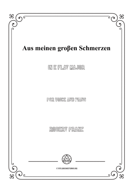 Free Sheet Music Franz Aus Meinen Gro En Schmerzen In E Flat Major For Voice And Piano