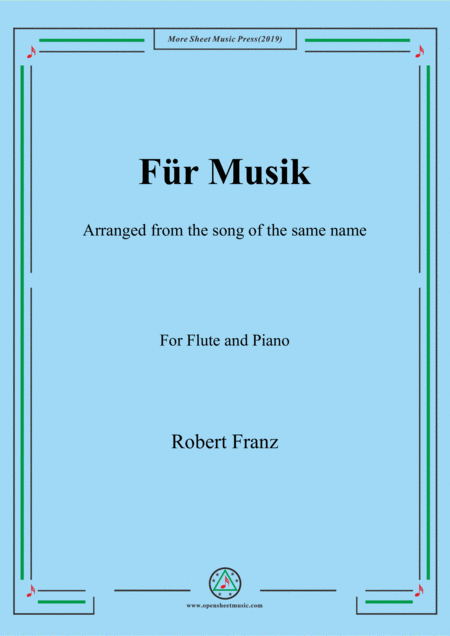 Franz Fr Musik For Flute And Piano Sheet Music