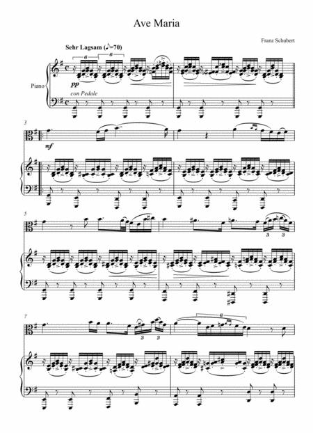 Franz Schubert Ave Maria Viola Solo Sheet Music