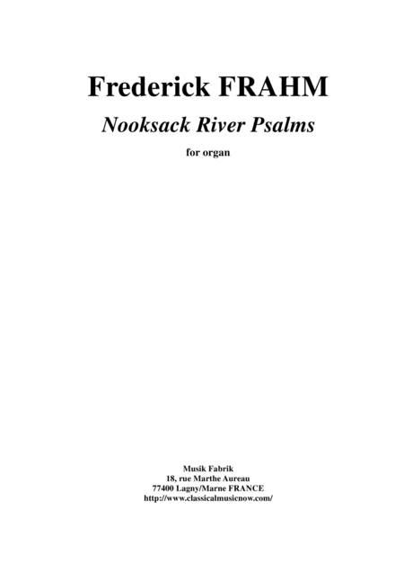 Frederick Frahm Nooksack River Psalms For Organ Sheet Music