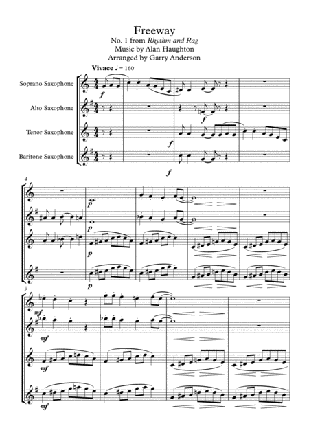 Freeway Sax Quartet Sheet Music