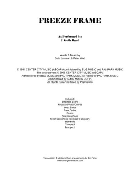 Free Sheet Music Freeze Frame Arranged For 7 10 Piece Band