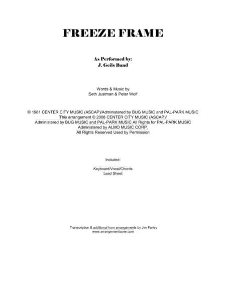 Freeze Frame Sheet Music