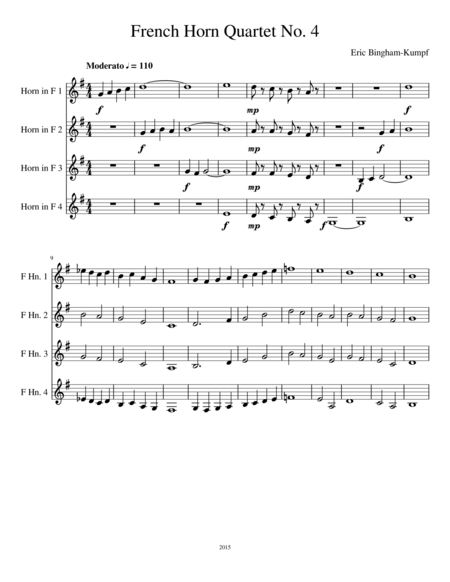 Free Sheet Music French Horn Quartet No 4
