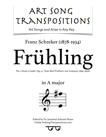 Free Sheet Music Frhling Op 4 No 2 A Major