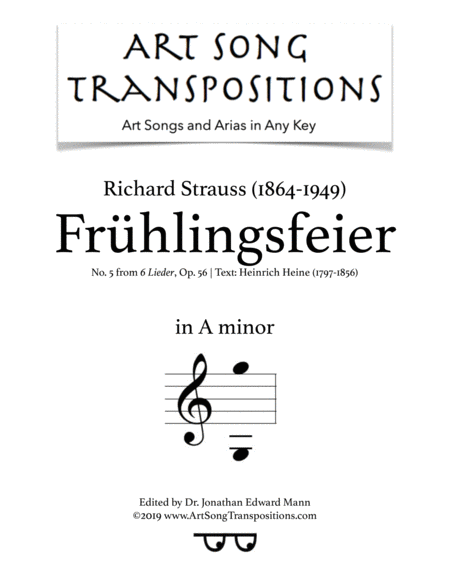 Frhlingsfeier Op 56 No 5 A Minor Sheet Music