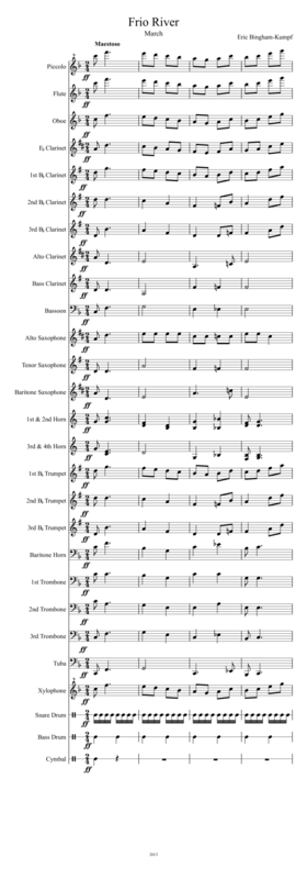 Free Sheet Music Frio River March