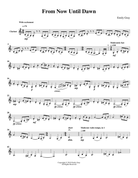 Free Sheet Music From Now Until Dawn