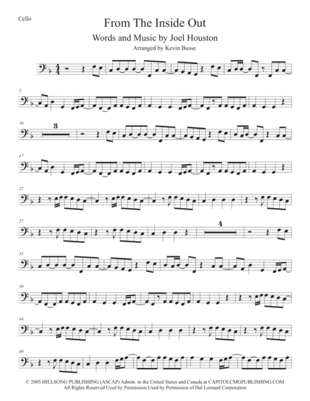 Free Sheet Music From The Inside Out Cello