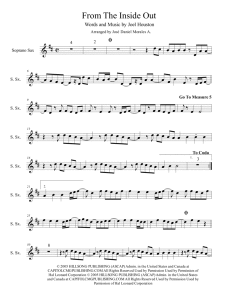 From The Inside Out For Soprano Sax Sheet Music