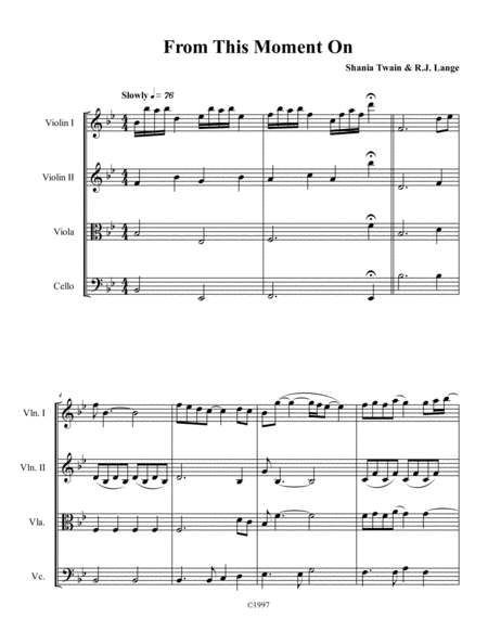 Free Sheet Music From This Moment On