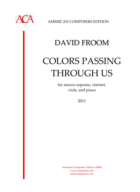 Froom Colors Passing Through Us Sheet Music