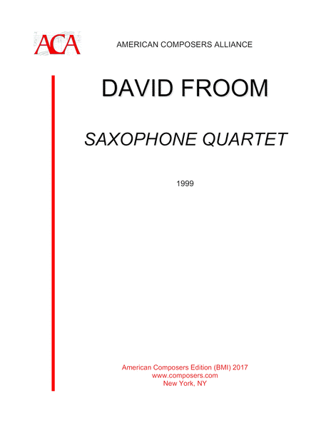 Froom Saxophone Quartet Sheet Music